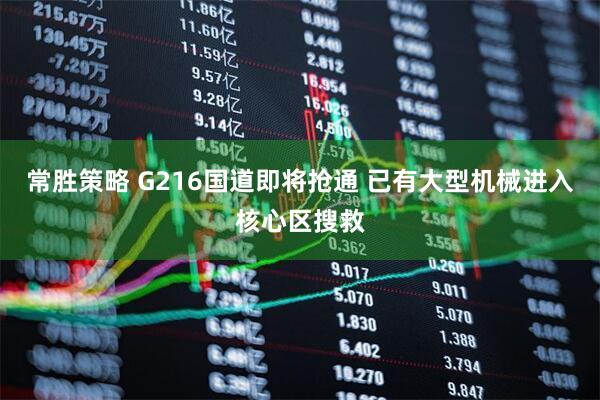 常胜策略 G216国道即将抢通 已有大型机械进入核心区搜救